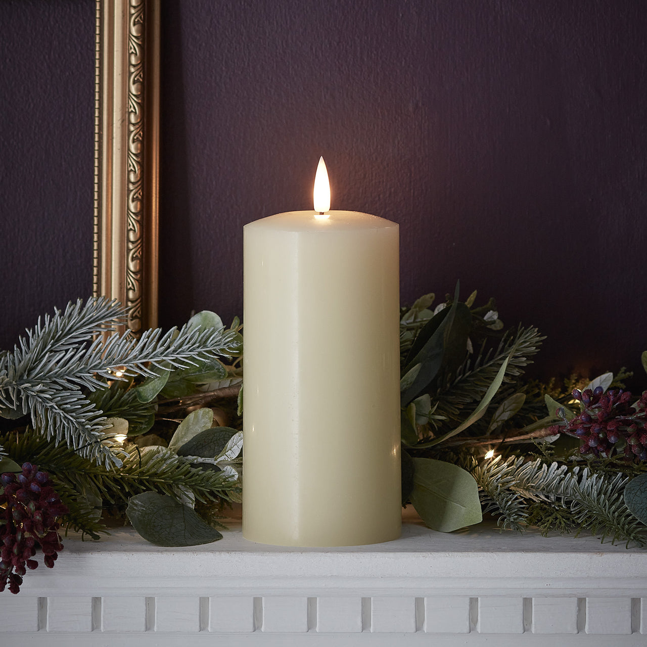 TruGlow® LED – wiederaufladbar Kerze 15cm elfenbeinfarben