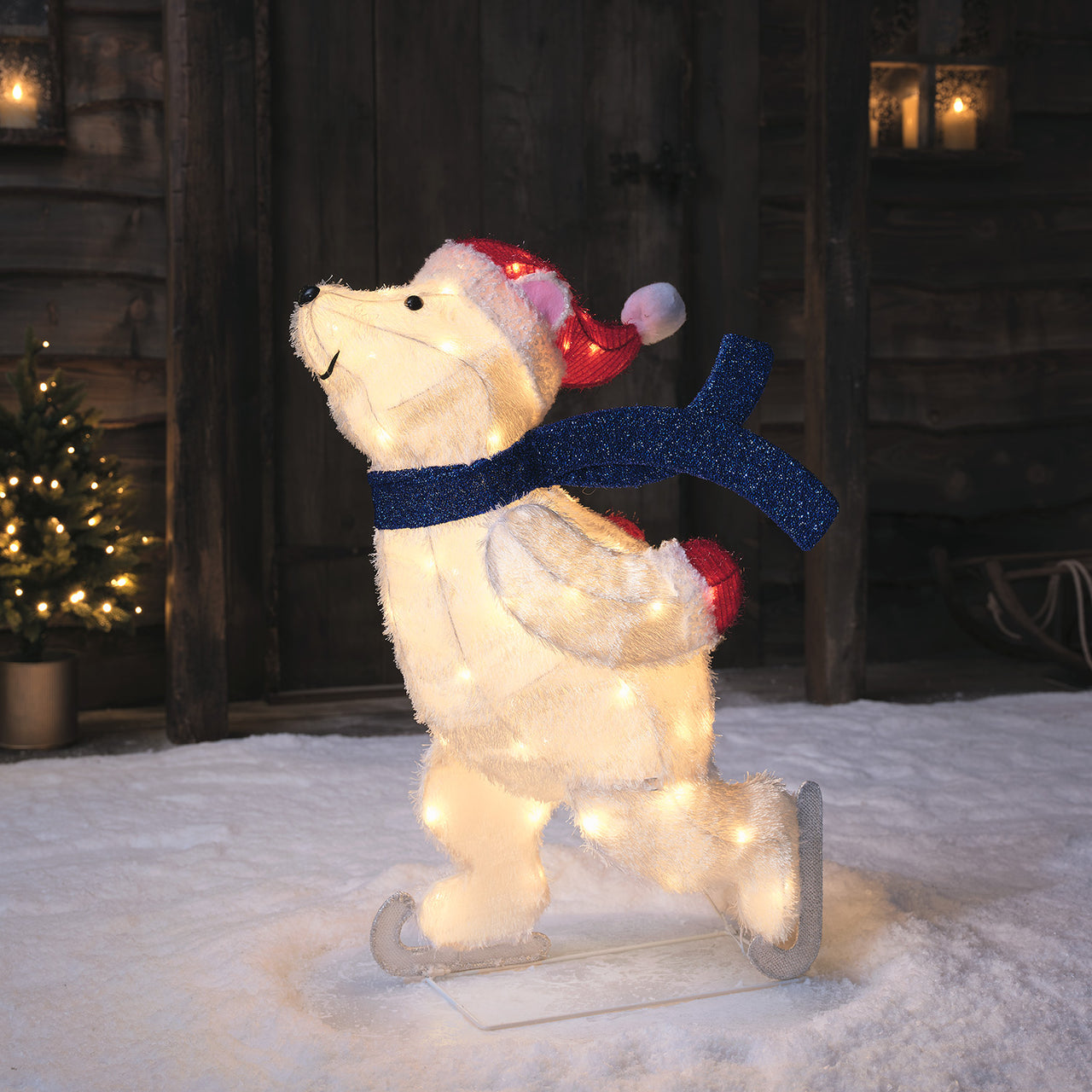 LED Weihnachtsfiguren außen Eisbär und Eule