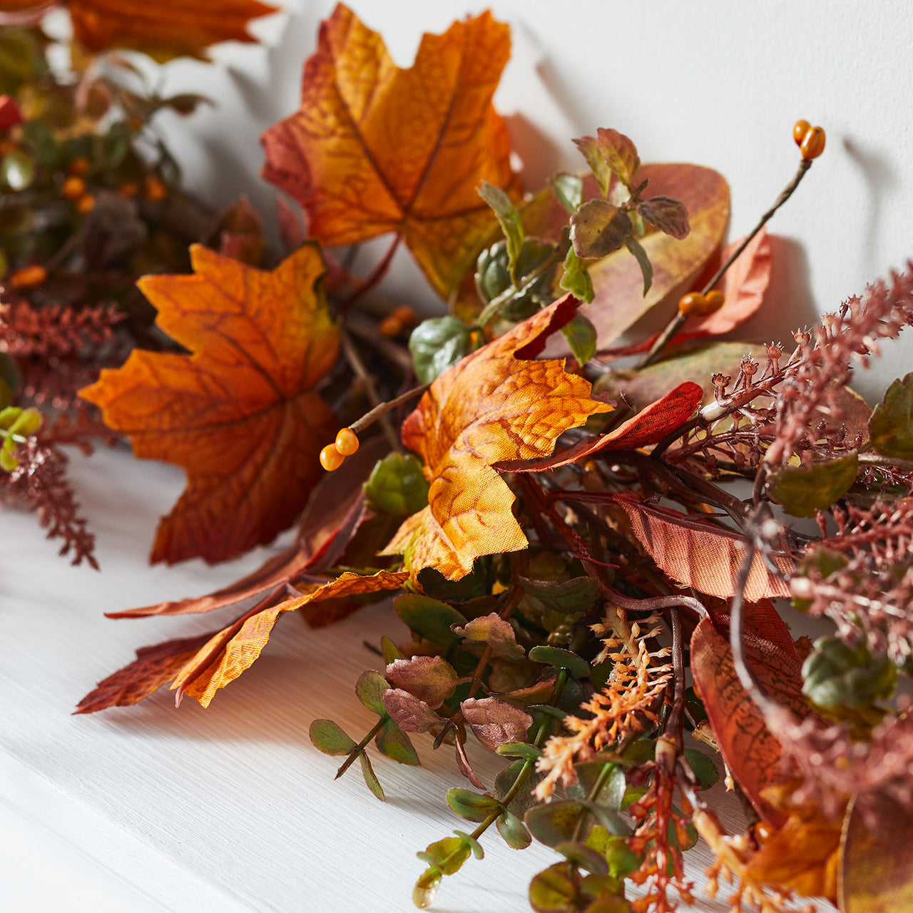 2m Herbstgirlande Ahornblätter mit Beleuchtung