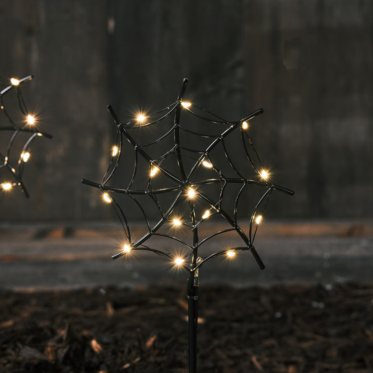 3er Set LED Halloweendeko Stableuchten Spinnweben