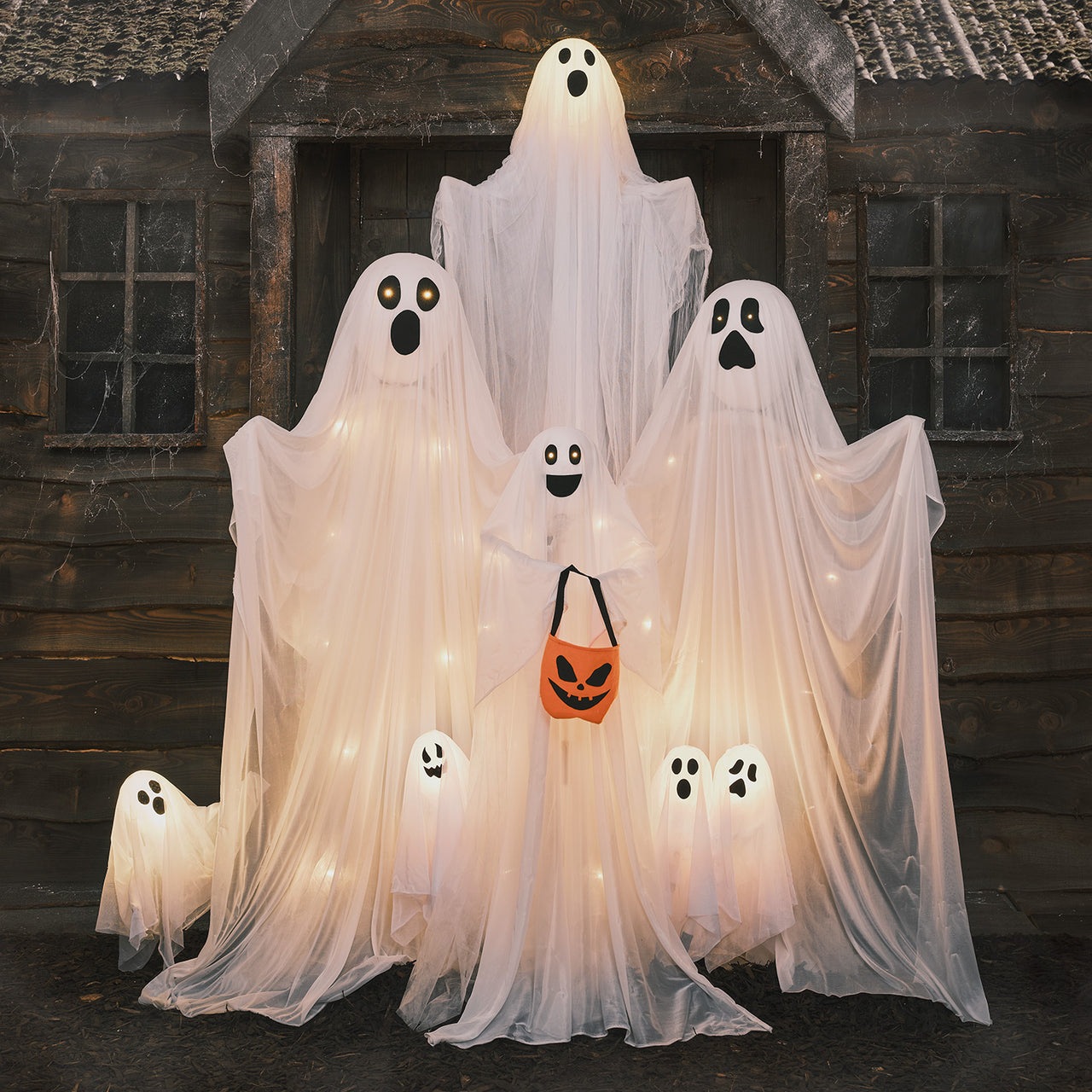 2m Halloweendeko LED Figur Spook der Geist