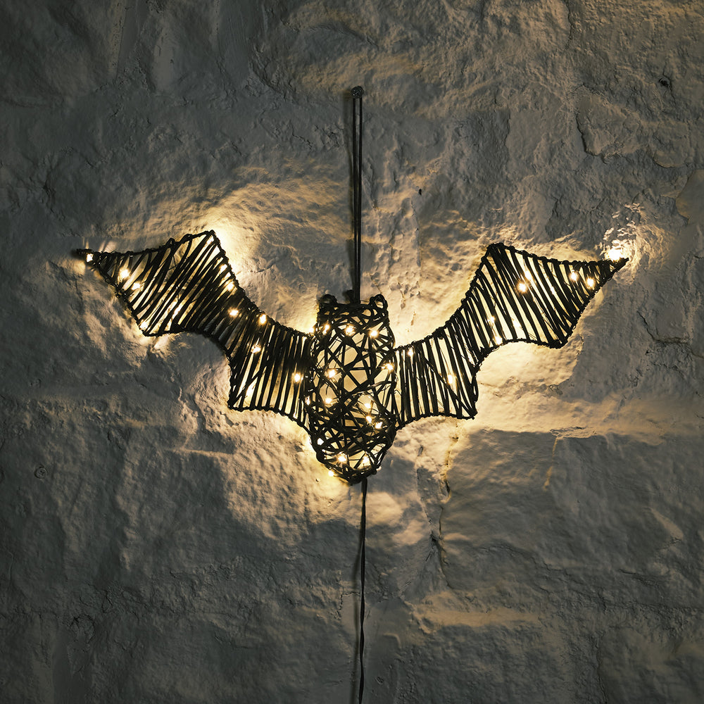 43cm LED Rattan Fledermaus Batbara