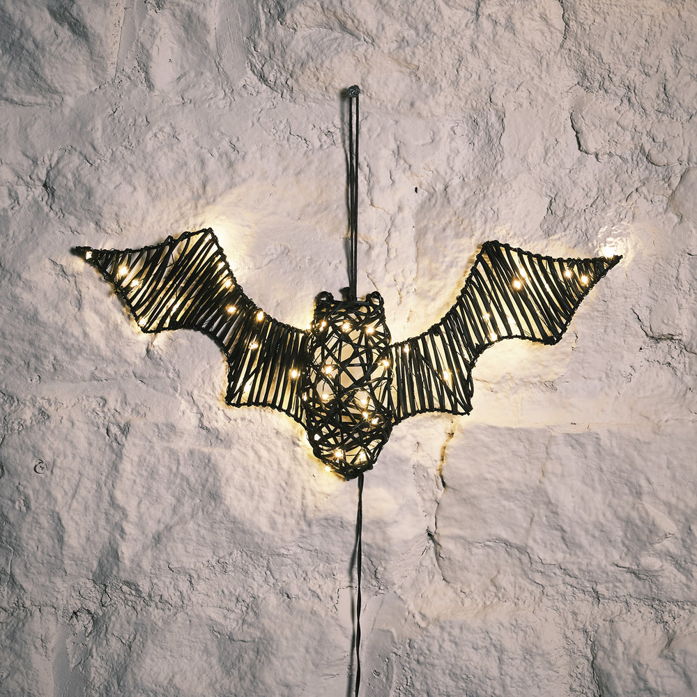 43cm LED Rattan Fledermaus Batbara