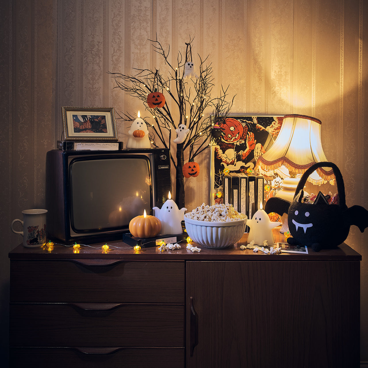 70cm Halloweendeko LED Baum