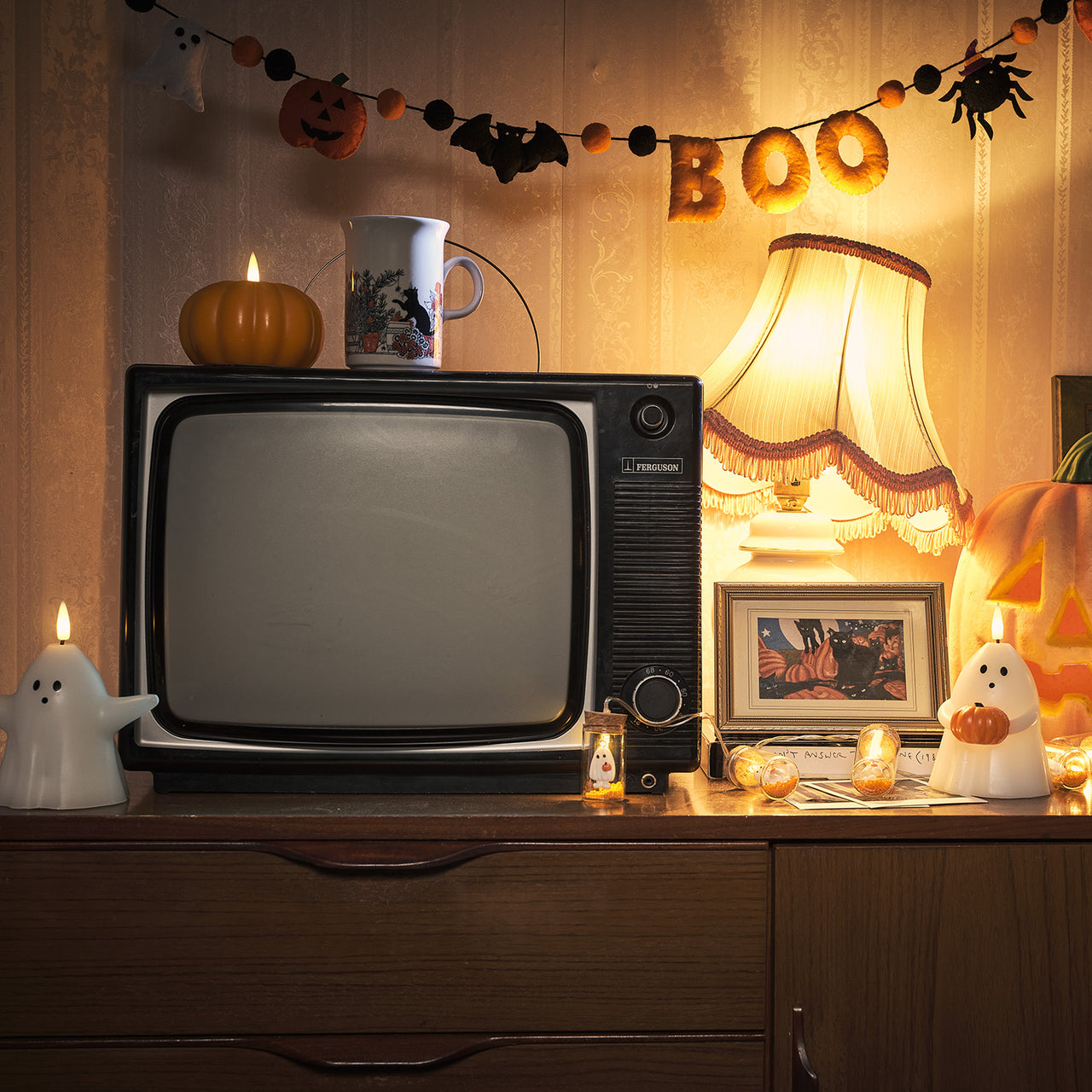 1,5m Halloween Boo Filz Girlande