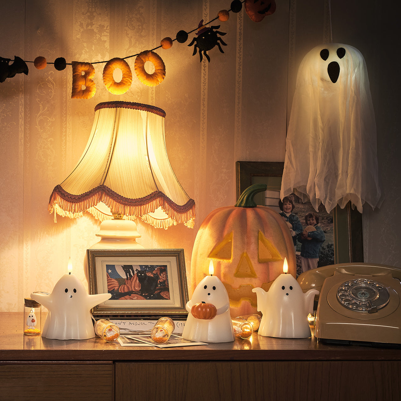 1,5m Halloween Boo Filz Girlande