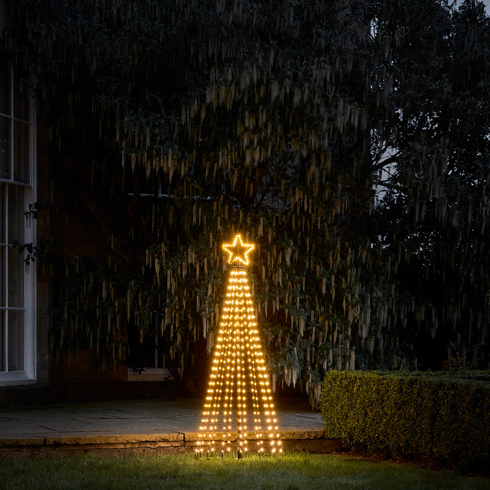 1,5m LED Baum Weihnachtsdeko außen warmweiß