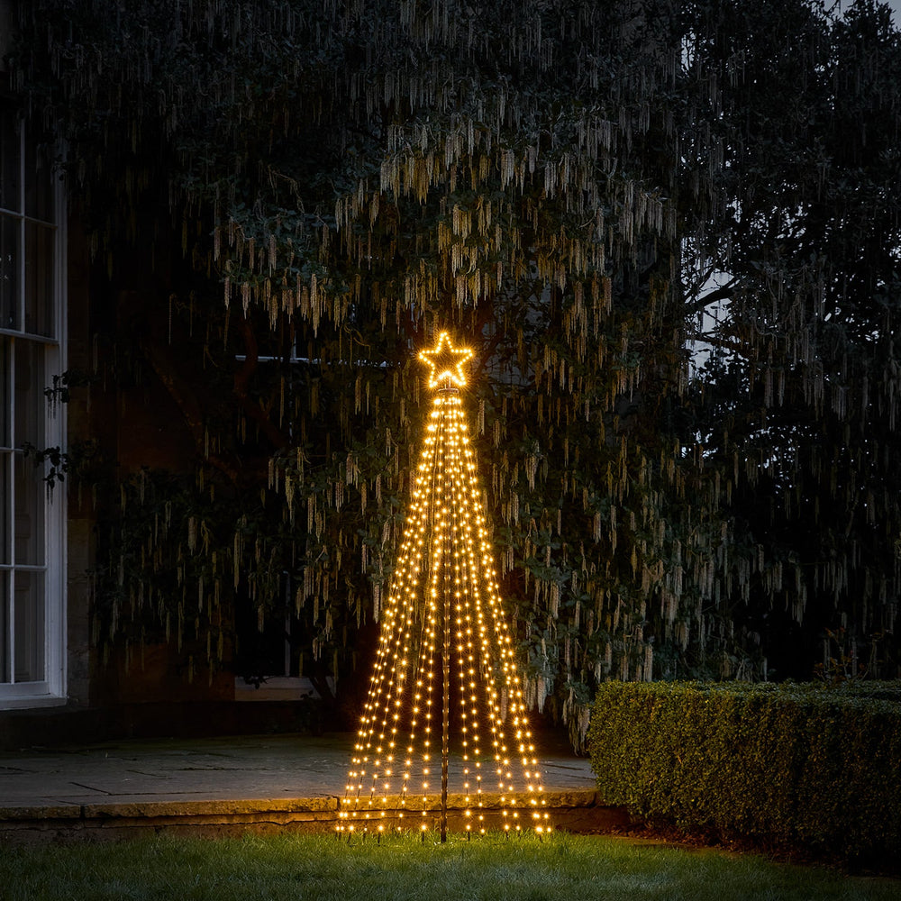 1,8m LED Baum Weihnachtsdeko außen mit Farbauswahl