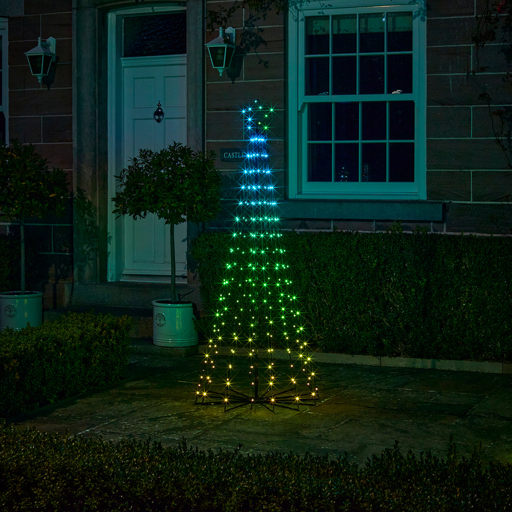 1,8m LED Baum Weihnachtsdeko außen mit Farbauswahl