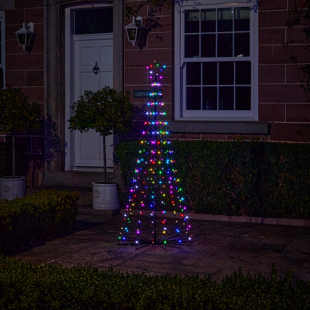 1,8m LED Baum Weihnachtsdeko außen mit Farbauswahl