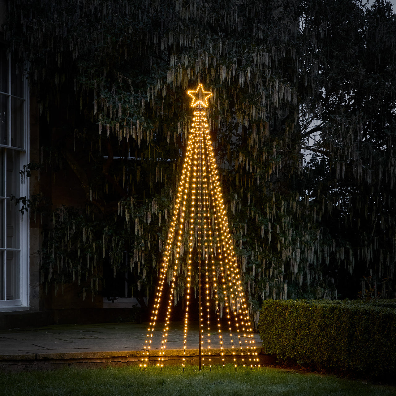 2,4m LED Baum Weihnachtsdeko außen mit Farbauswahl