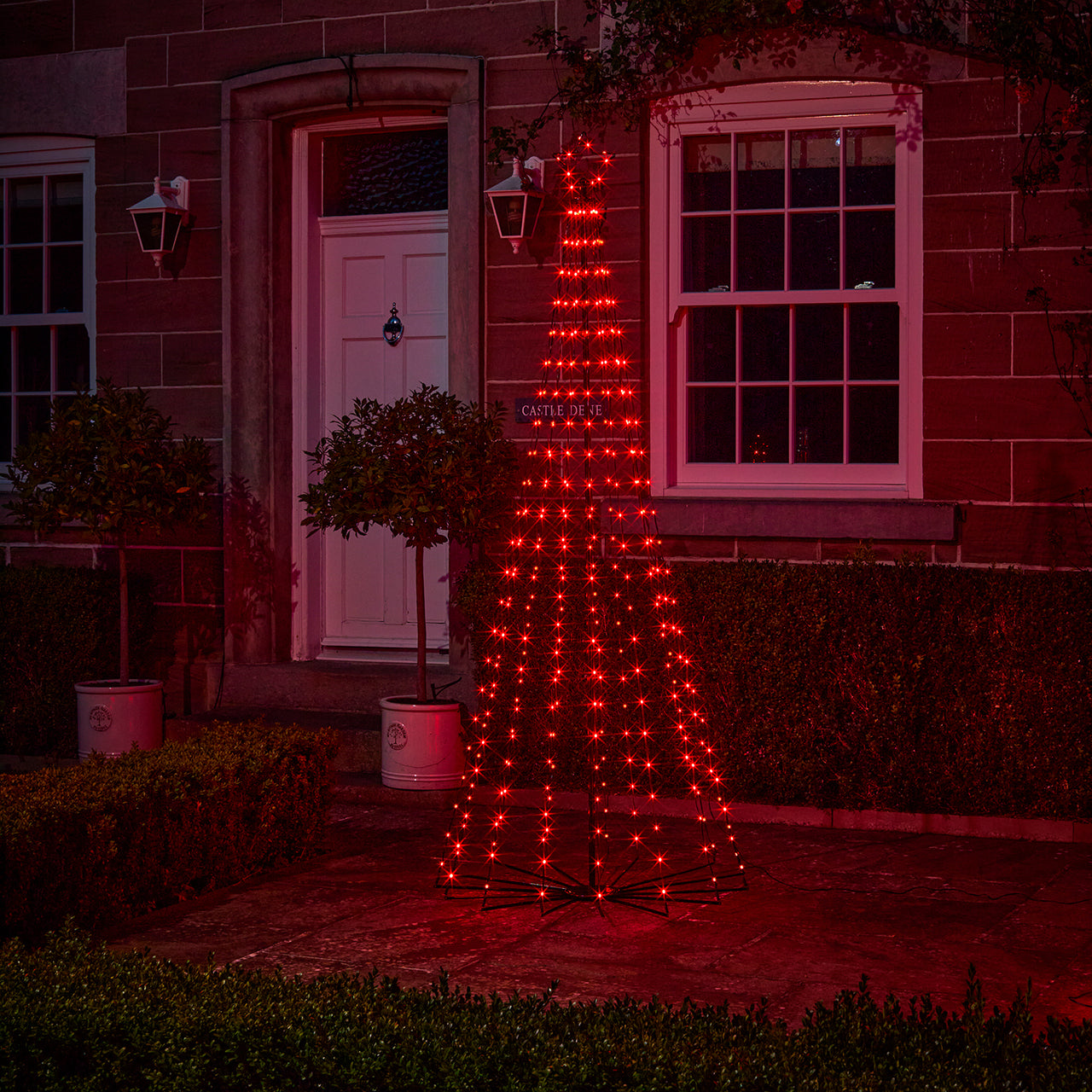 2,4m LED Baum Weihnachtsdeko außen mit Farbauswahl