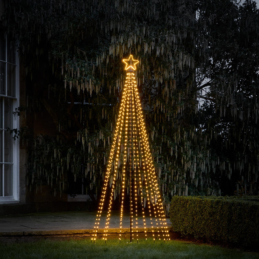 2,4m LED Baum Weihnachtsdeko außen warmweiß