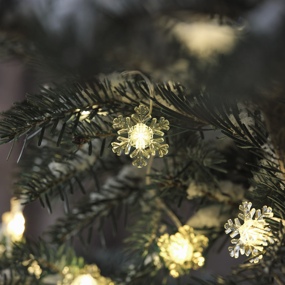 50er LED Schneeflocken Lichterkette außen