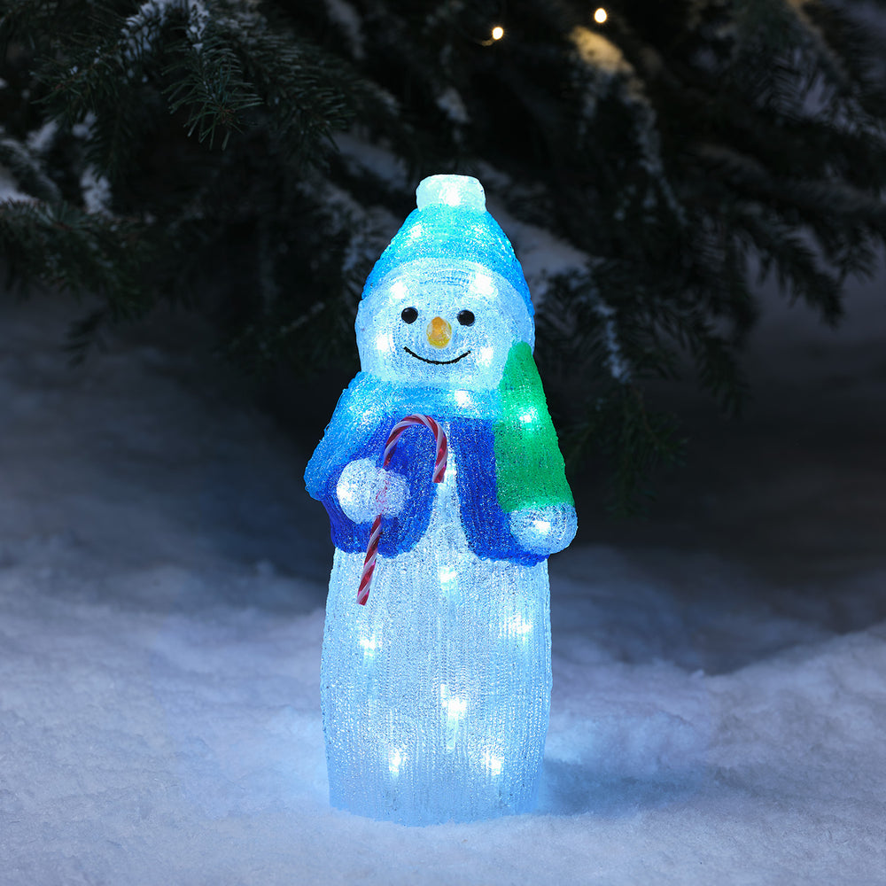 LED Acryl Weihnachtsfigur außen Freezy der Schneemann