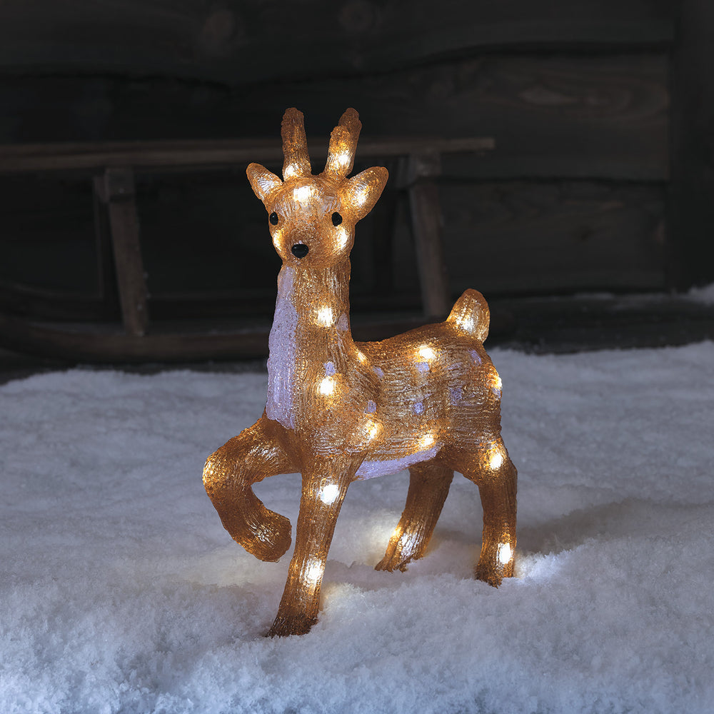 36cm LED Acryl Rentier Vater Weihnachtsfigur außen