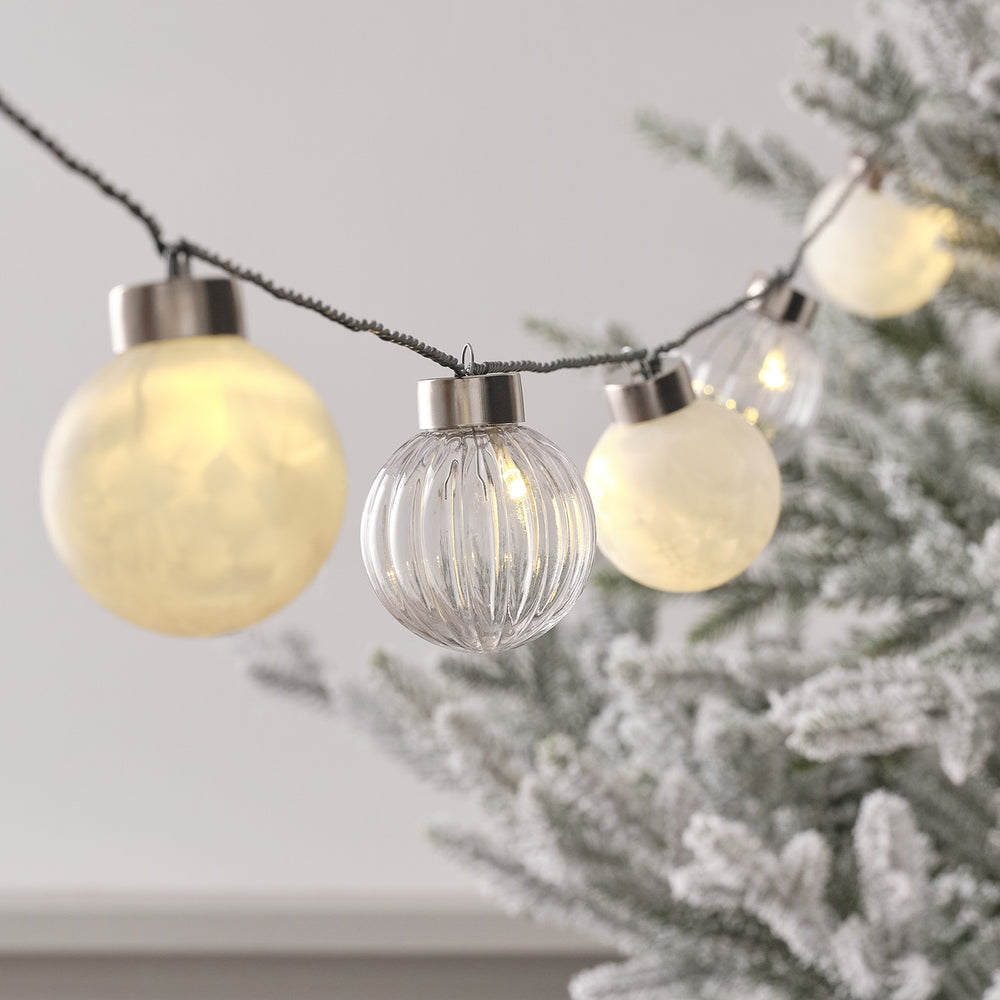 25er LED Lichterkette Weihnachtsbaumkugeln warmweiß