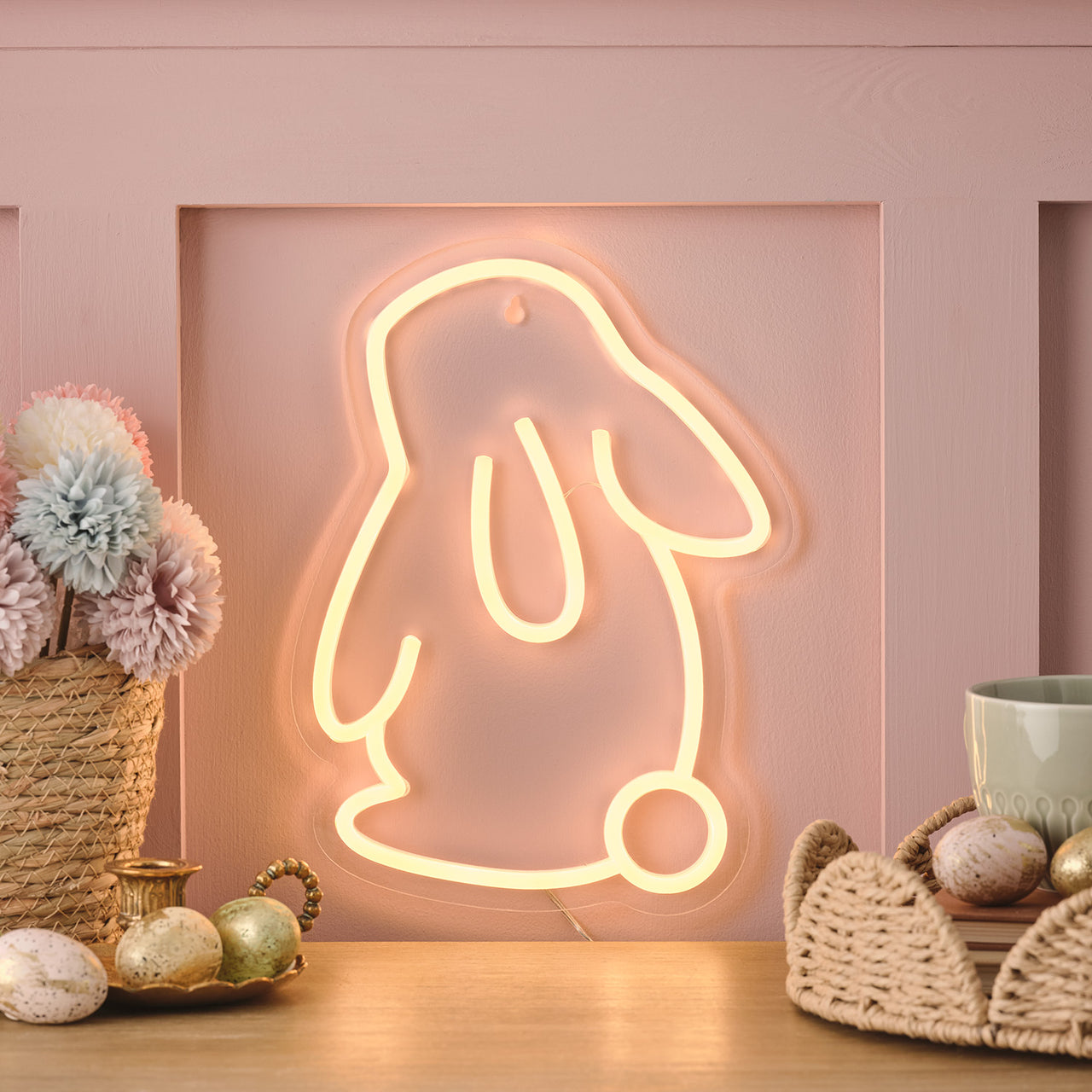 Neon Wandlampe Hase