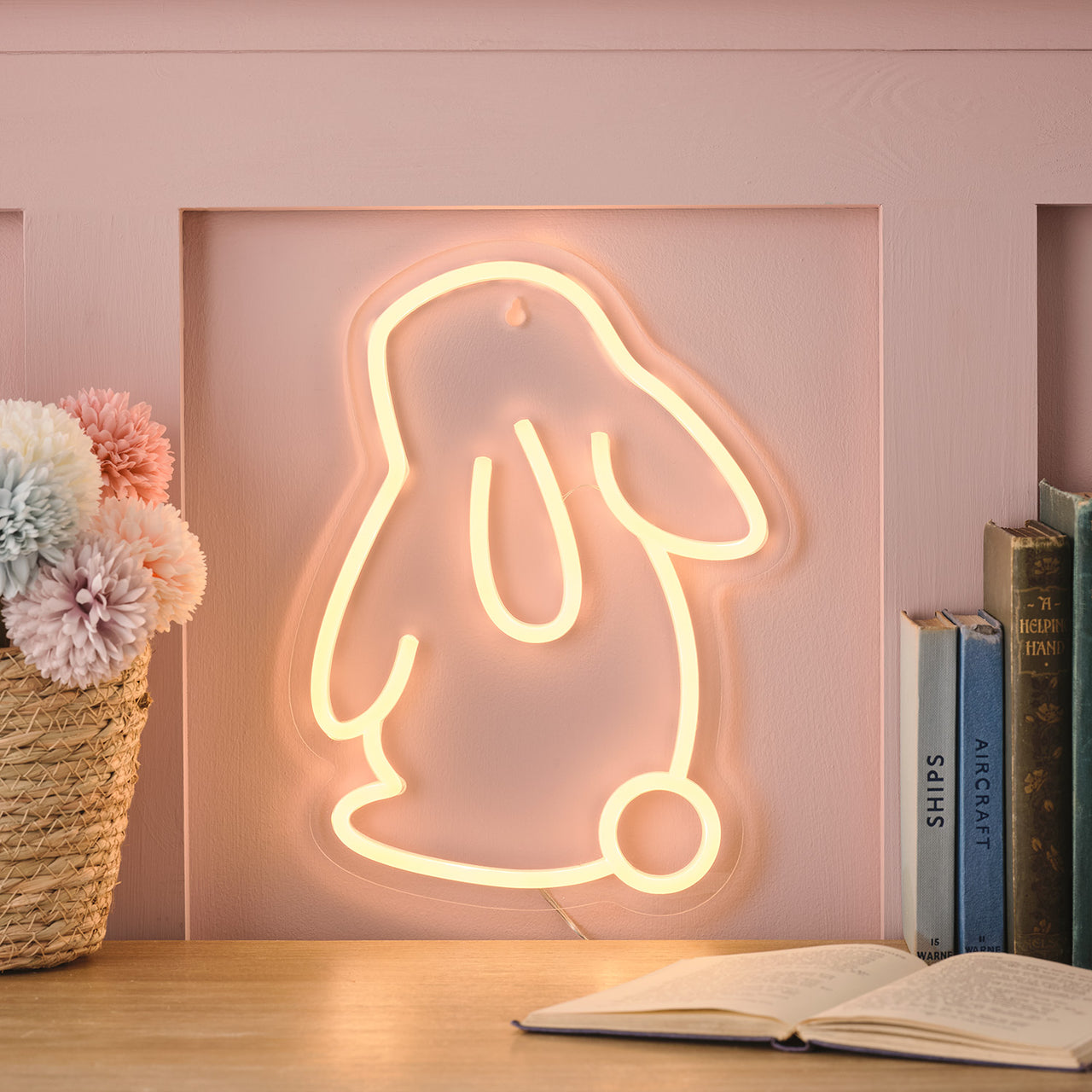 Neon Wandlampe Hase