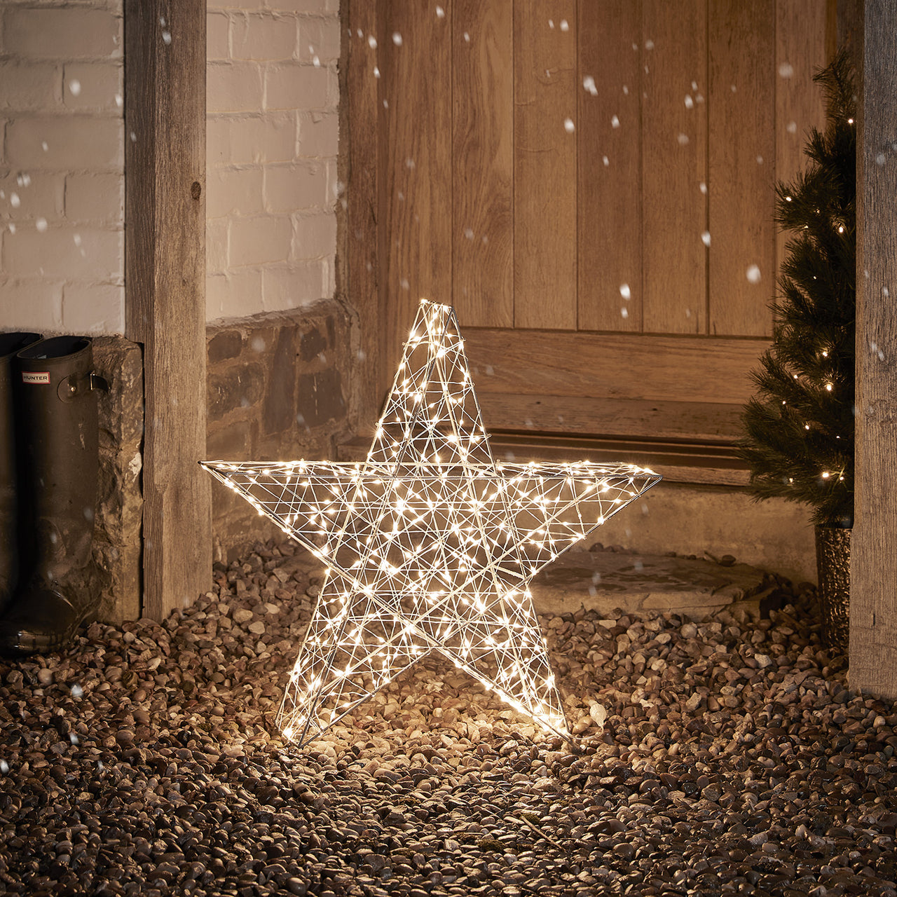60cm Bicolor LED Stern Weihnachtsdeko – außen