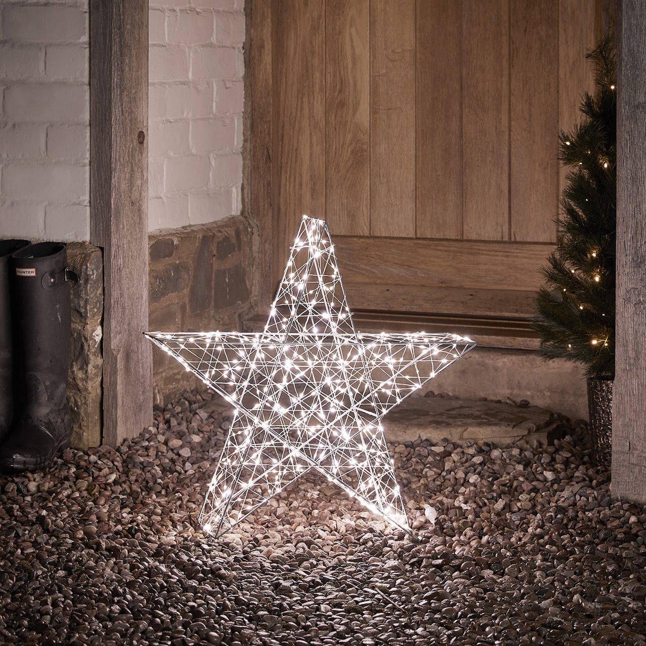 60cm Bicolor LED Stern – Weihnachtsdeko außen
