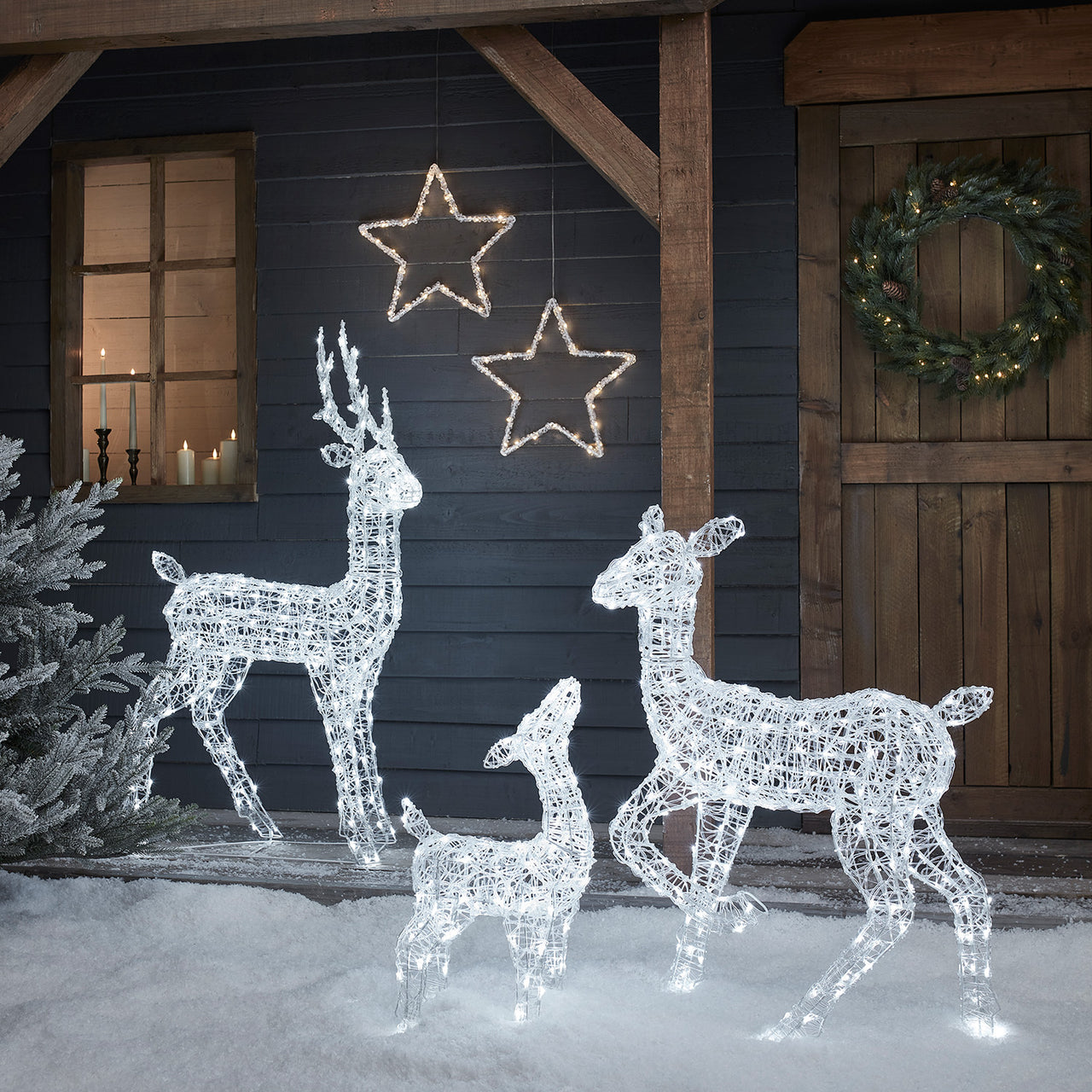 LED – Swinsty außen Weihnachtsfiguren Acryl Rentier-Familie