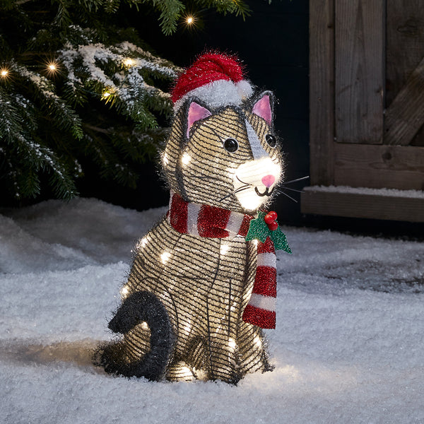 – außen LED Weihnachtsfigur Katze